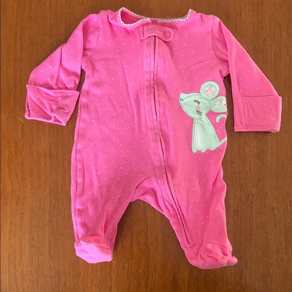 🍊5/$25 Carter's Newborn Pink Cotton Footies - Picture 2 of 6